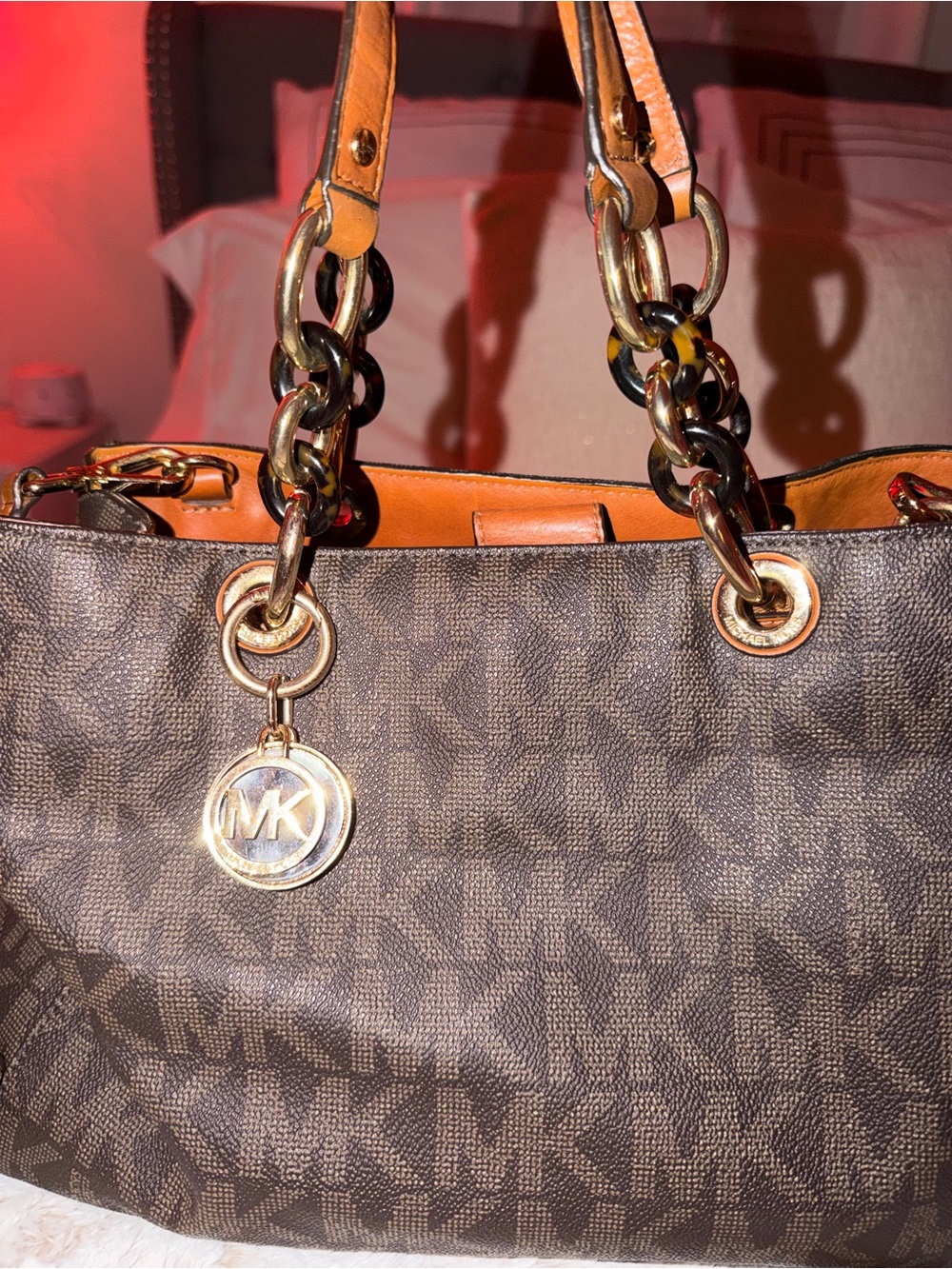 Michael Kors Brown Logo Chain-Handle Tote - Picture 2 of 6